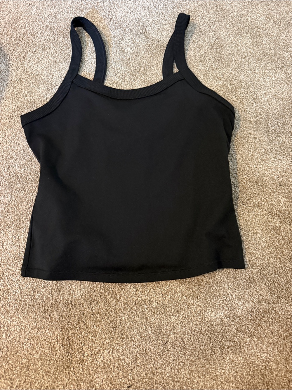 ALO Yoga Black Ribbed-Strap Crop Tank - Picture 2 of 2